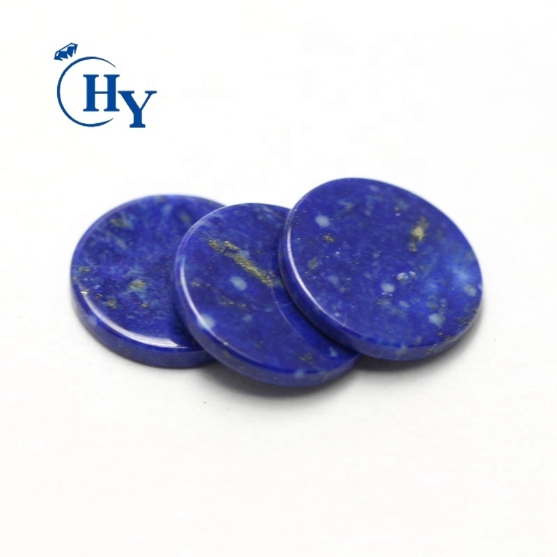 Natural lapis lazuli flat Good polished round disc blue loose gemstone