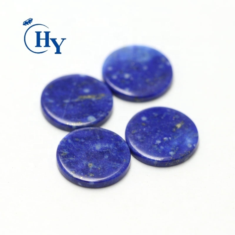 Natural lapis lazuli flat Good polished round disc blue loose gemstone