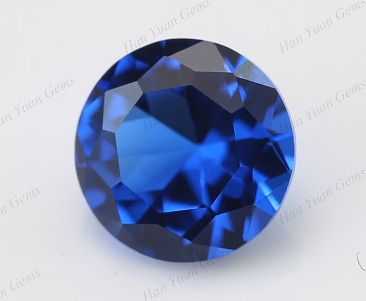 Factory price synthetic loose round cut 113# industrial lab created loose blue sapphire synthetic spinel