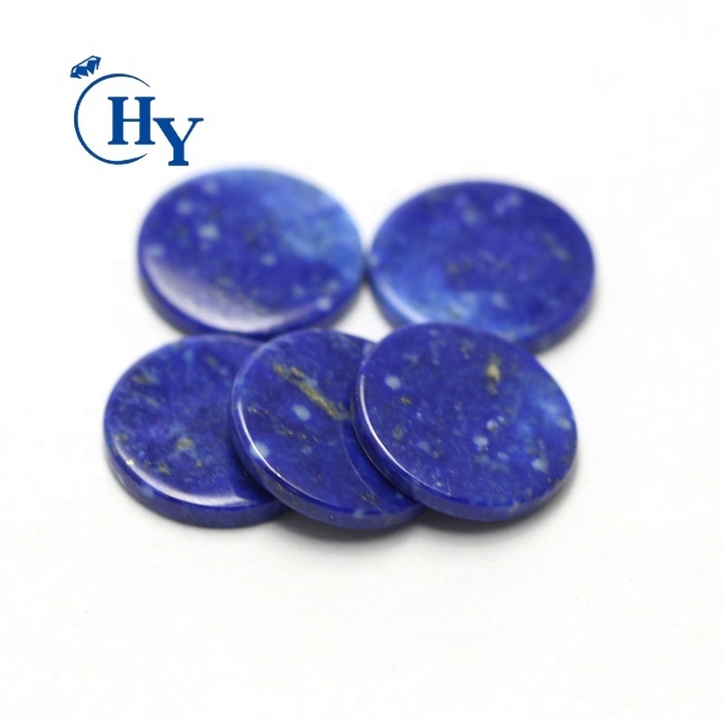 Natural lapis lazuli flat Good polished round disc blue loose gemstone