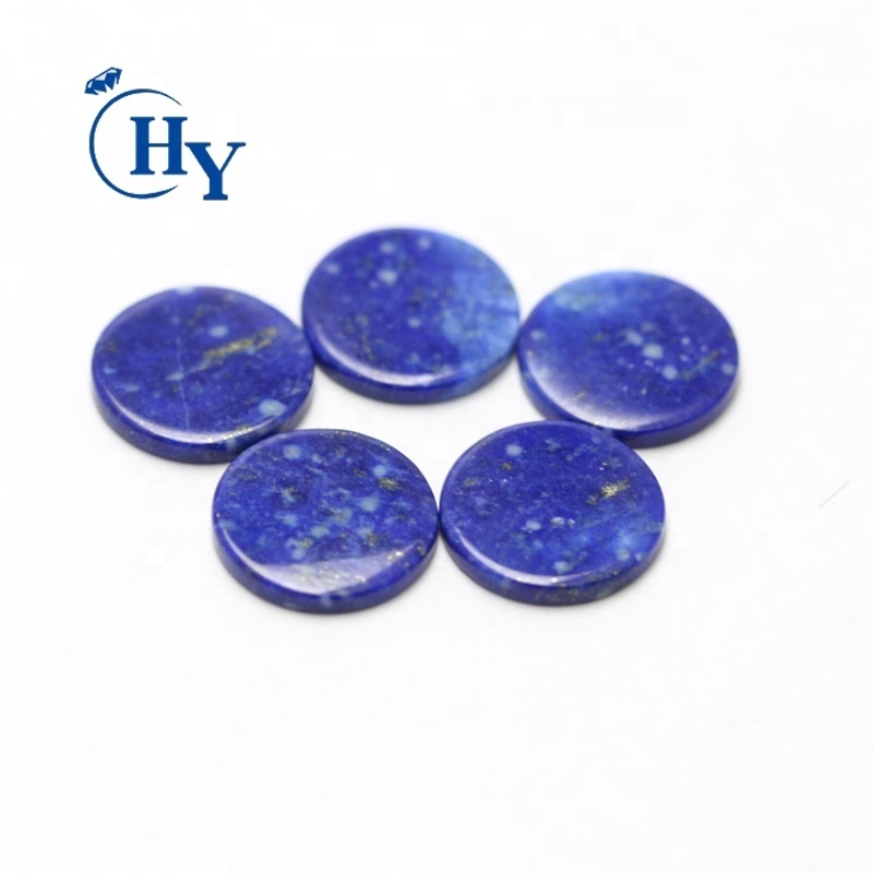 Natural lapis lazuli flat Good polished round disc blue loose gemstone