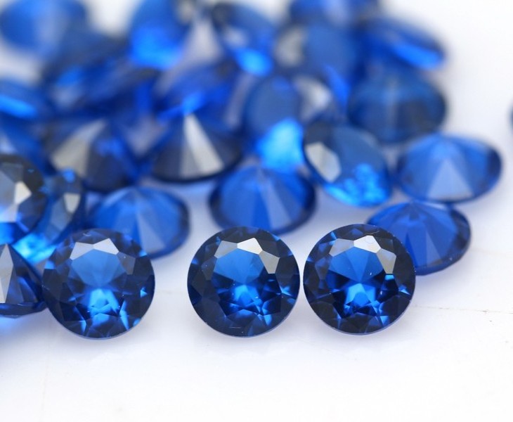 Factory price synthetic loose round cut 113# industrial lab created loose blue sapphire synthetic spinel