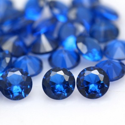 Factory price synthetic loose round cut 113# industrial lab created loose blue sapphire synthetic spinel