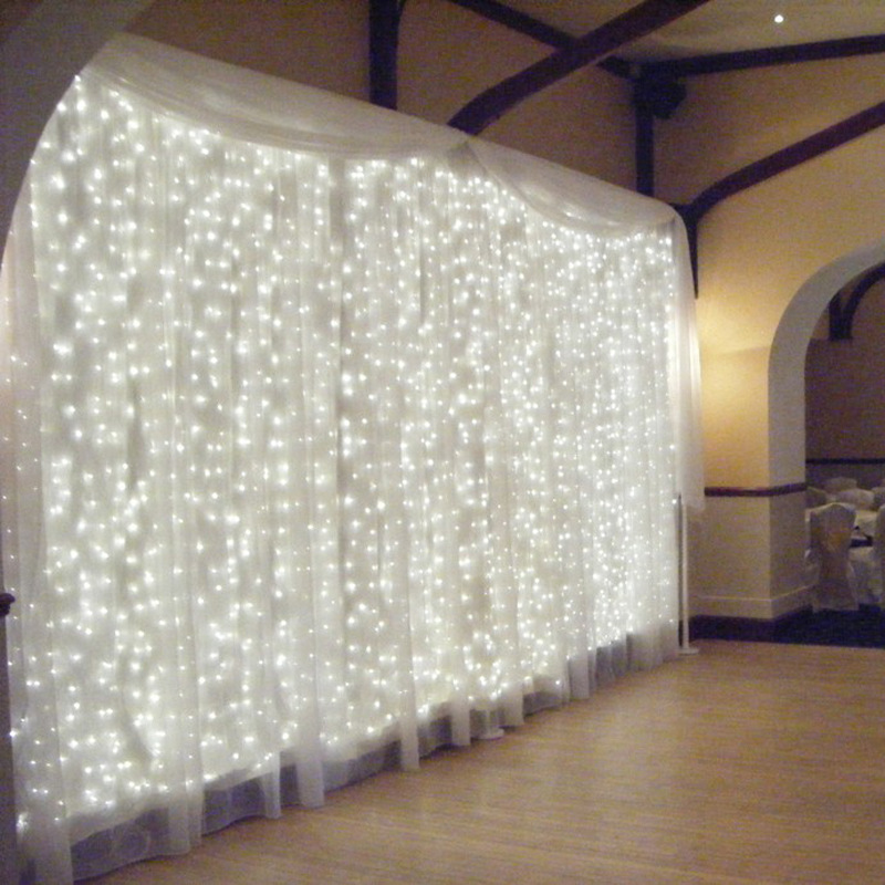 led curtain waterfall light 3*3 meters 300 lights Christmas day full of stars window decoration light string manufacturers