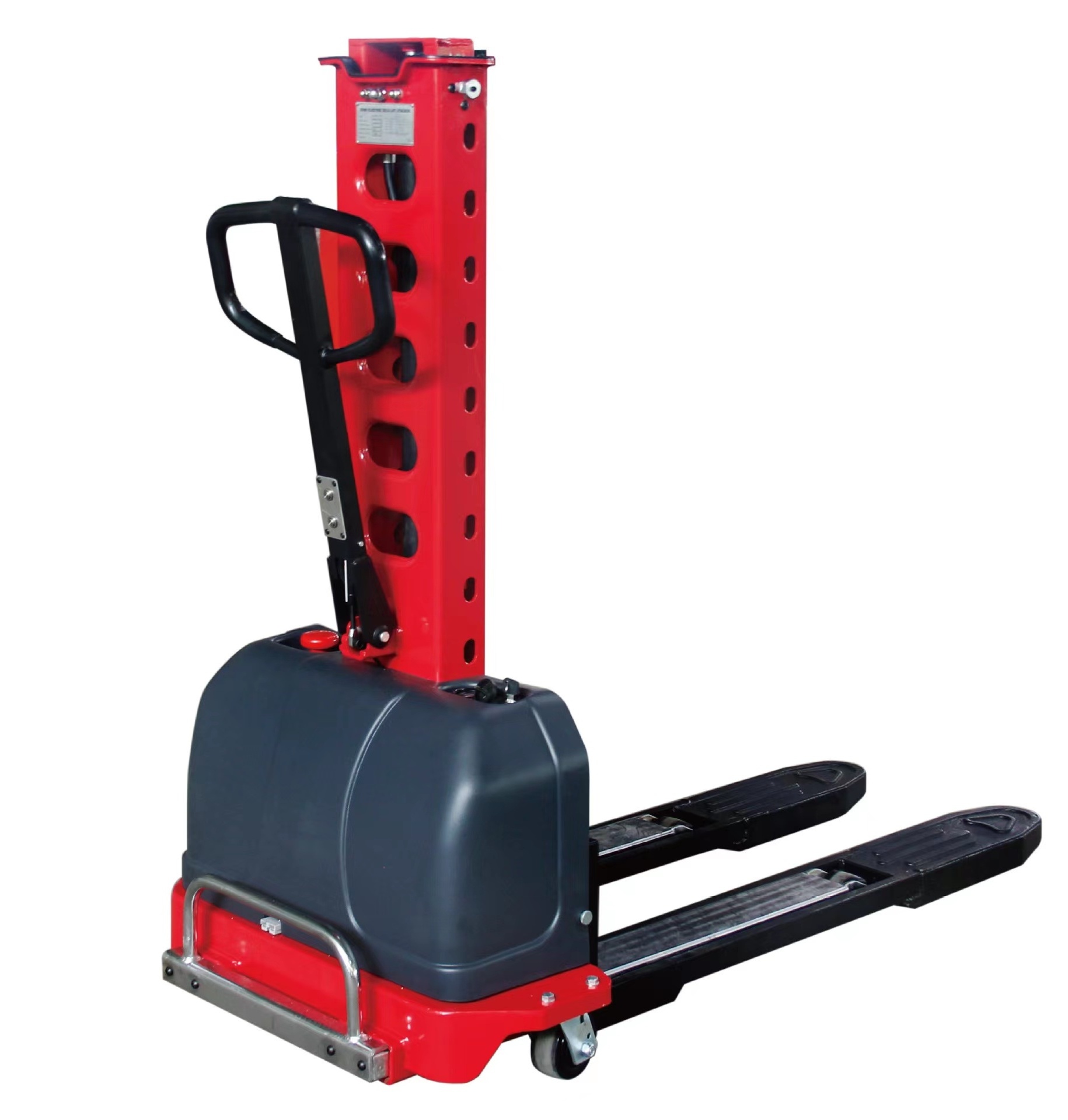 Super Popular Custom Acceptable Semi Electric Self Lifting Stacker Self Loading Portable Forklift Electric Stacker