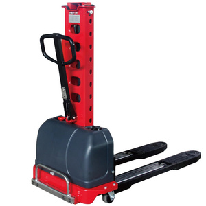 Super Popular Custom Acceptable Semi Electric Self Lifting Stacker Self Loading Portable Forklift Electric Stacker