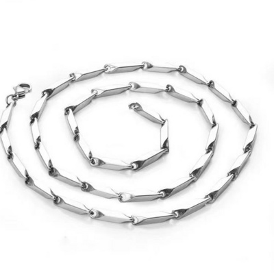 Titanium Steel Bamboo Knot Prism Necklace Men's Hip Hop Melon Seed Chain Clavicle Chain Europe and America For Woman