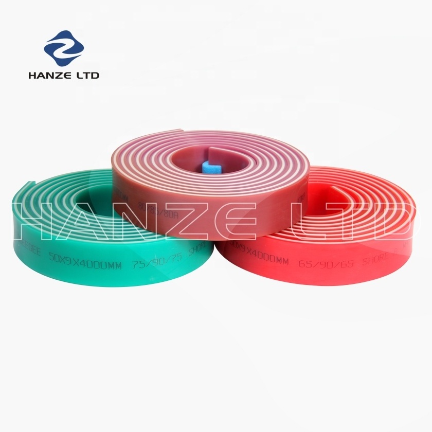 Customization Ez Grip Ergonomic PU Silk Scraping Gum Screen Textile Printing Screens  Squeegee  Roller Blades Rubber  Scraper