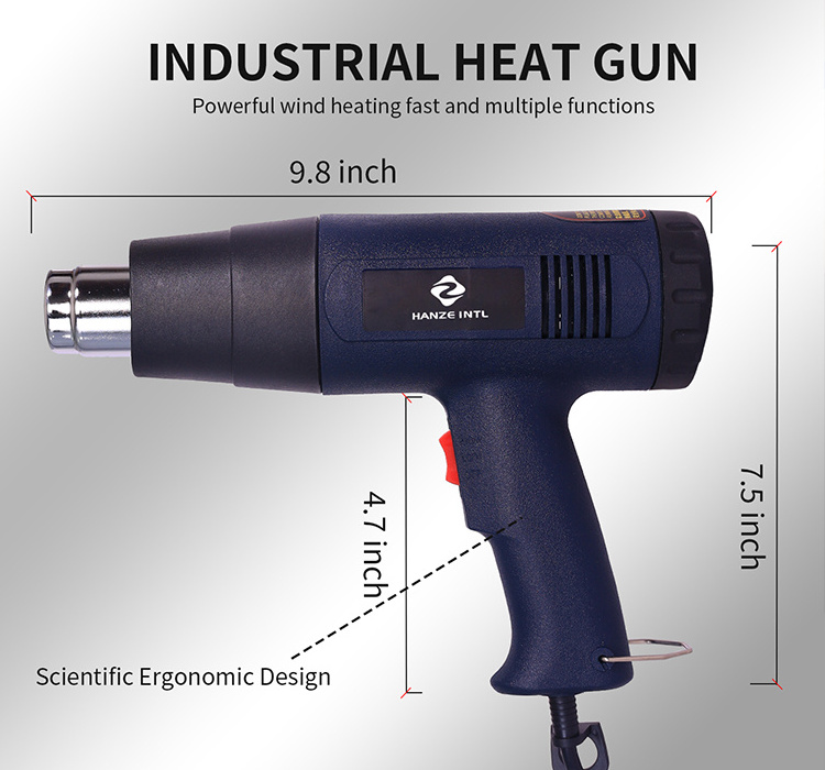 HANZE INTL Industrial Electric Heat Gun for Candle Making Hot Air Gun Sealer for Sealing Plastic 220V Rated Voltage