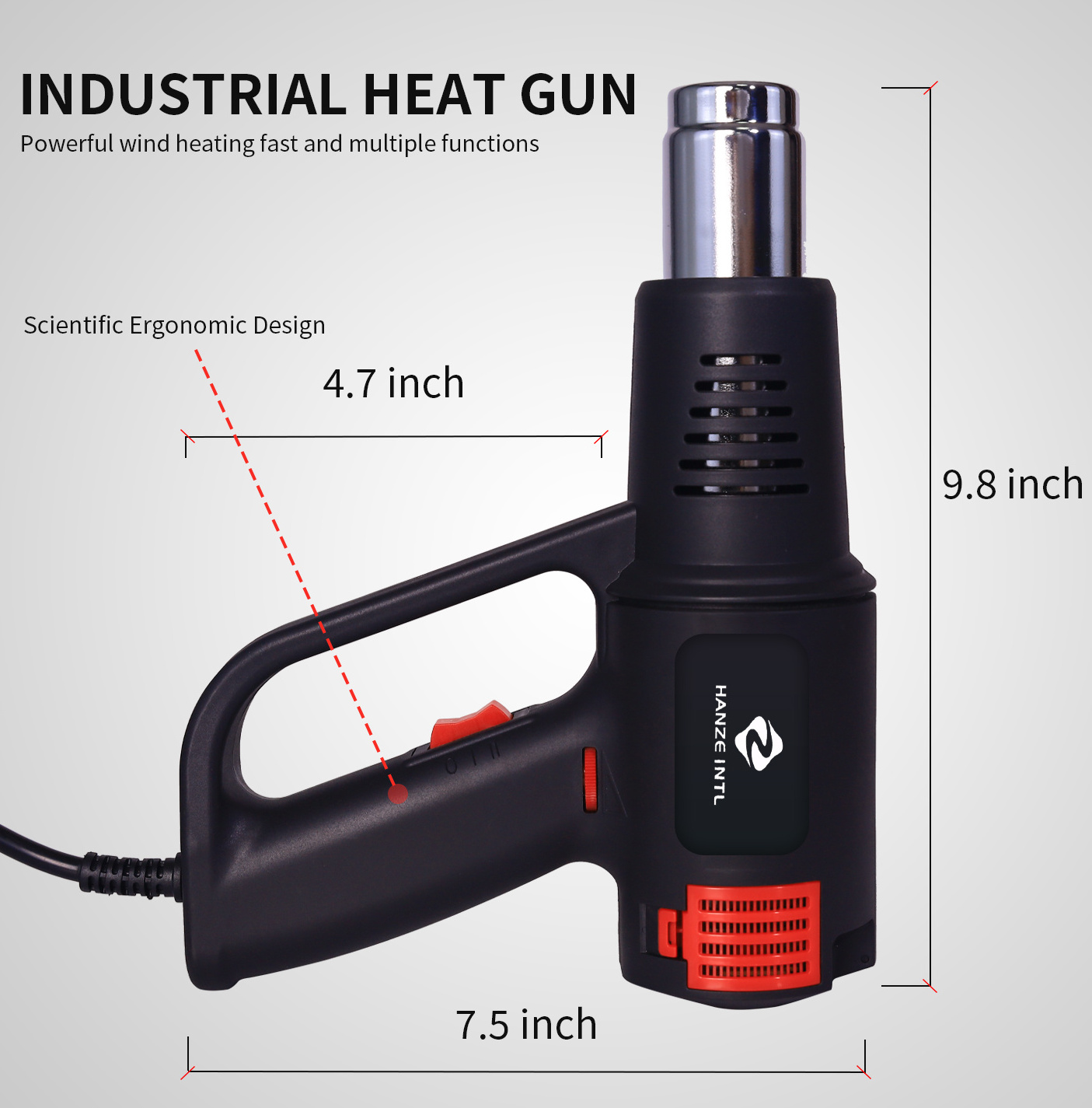 hand held heat gun with variable temp control