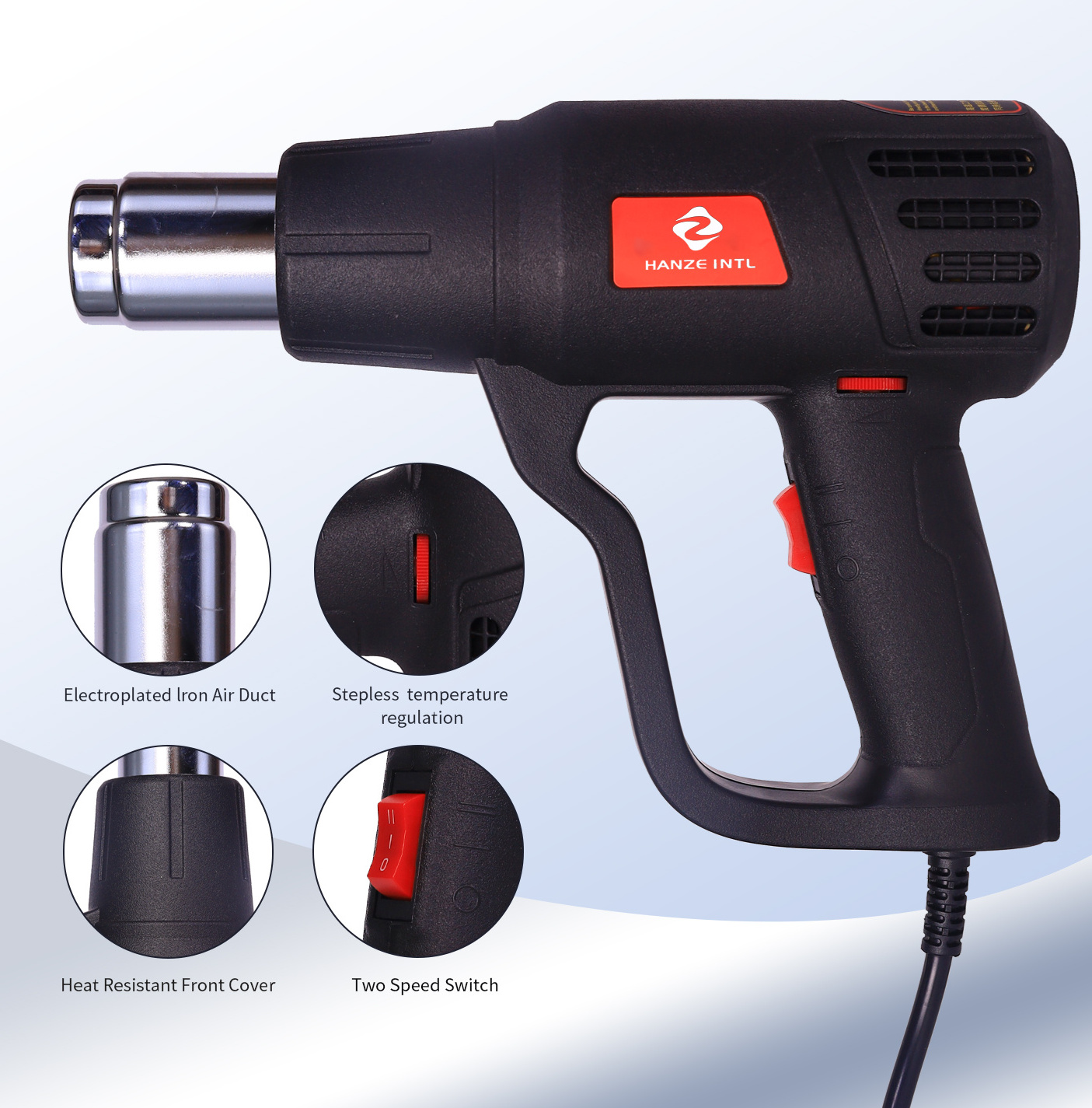 Industrial electric hot air gun heat blow gun for resin art shrink wrap sealing plastic