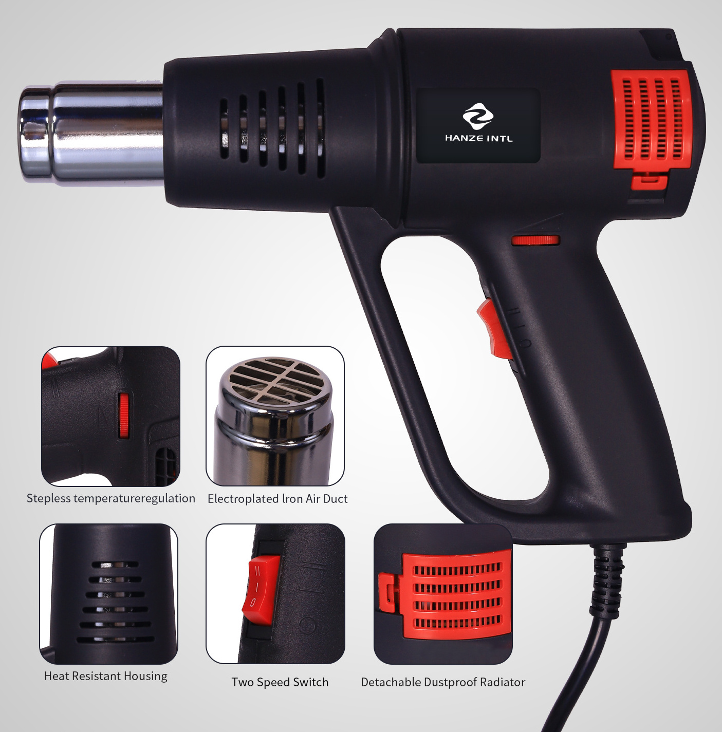 hand held heat gun with variable temp control