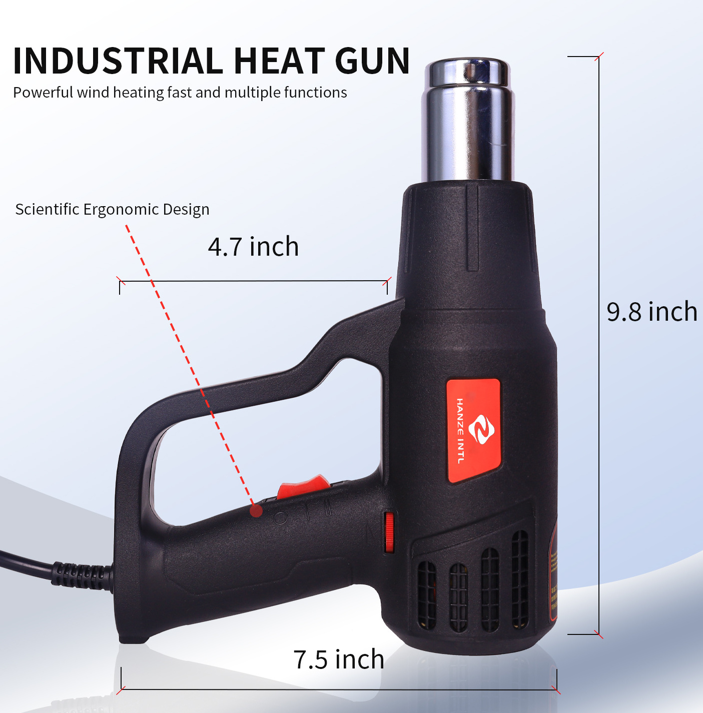 Industrial electric hot air gun heat blow gun for resin art shrink wrap sealing plastic