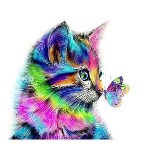 30*30cm DIY 5D Diamond Painting Full Kits Cat Butterfly Crystal Rhinestone Embroidery Pictures Arts Craft Gift for Home Wall De