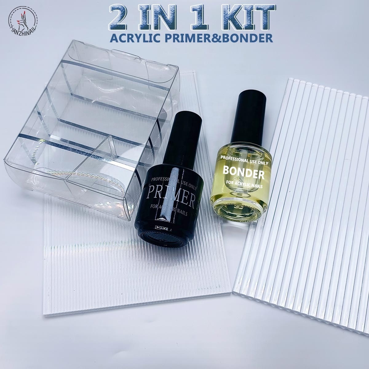 HANZHINAIL Wholesale cheap price no odor acrylic nail primer & bonder kit  quick air dry long last uv gel nail 15ml