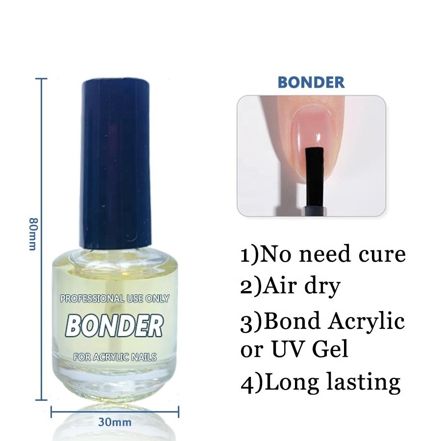 HANZHINAIL Wholesale cheap price no odor acrylic nail primer & bonder kit  quick air dry long last uv gel nail 15ml