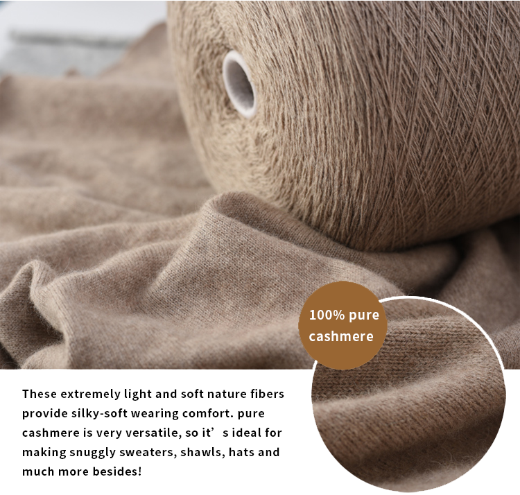 Wholesale 2/26Nm 100% Pure Cashmere Yarn  Mongolian Quality Machine Knitting Woolen Dyed Cashmere Yarn