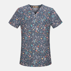 Unisex Style 100% Pure Cotton Medical Hospital Printed Scrub Uniforms Medical Scrubs Medico Scrub Uniform Top for Women and Men