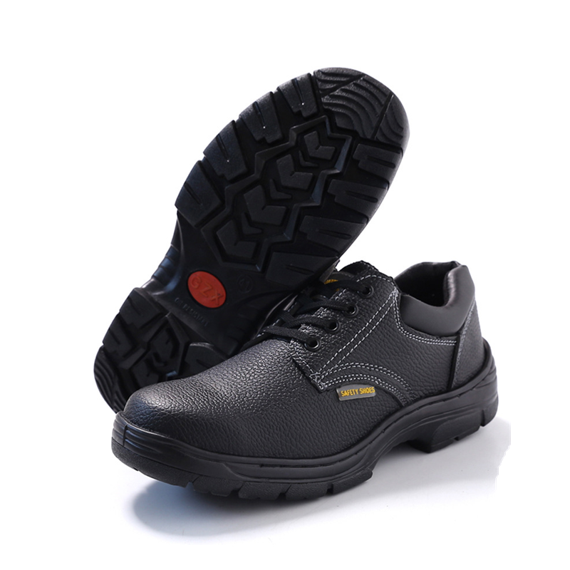 Wholesale CE Certificated Men Anti Vibration Embossed Leather Industrial Safety Shoes With Steel Toe Cap And Steel Plate