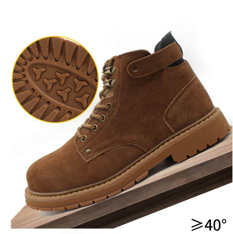 Heavy Duty Safety Nubuck Leather Oil-resistant Anti-smash Rubber Outsole Steel Toe Cap Work Boots