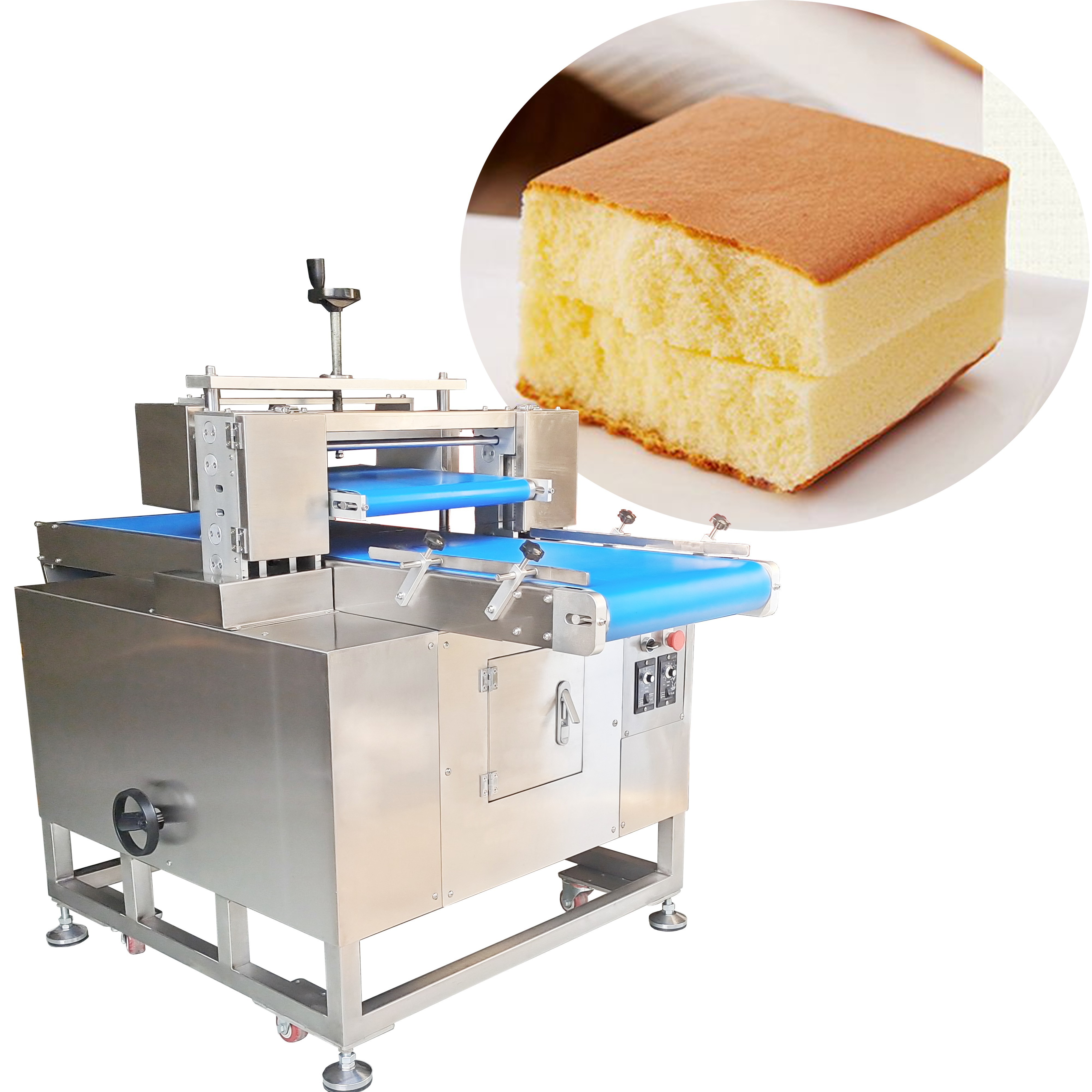 Automatic hotdog slicing sides smooth hamburg bread horizontal cutting machine