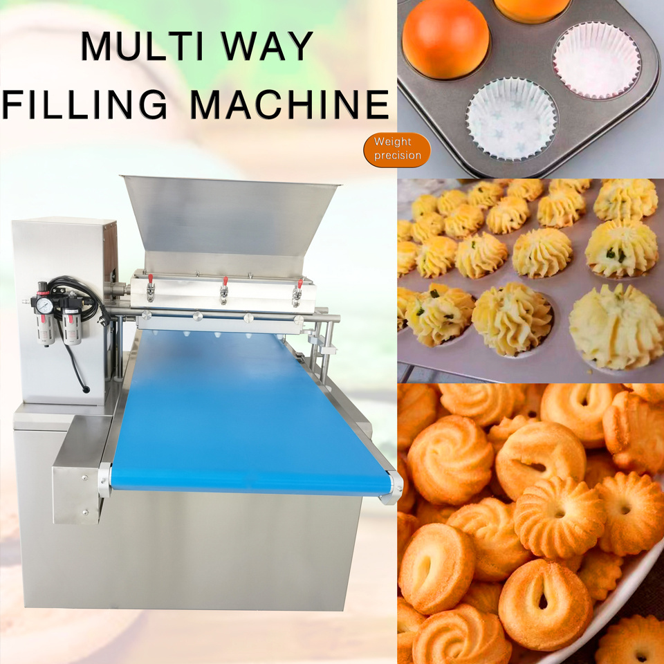 Price Small Automatic Fortune Cookies And Biscuits Making DeposiTor Cup Cake Maker Cream Filling Machine To Make Rice Cakes