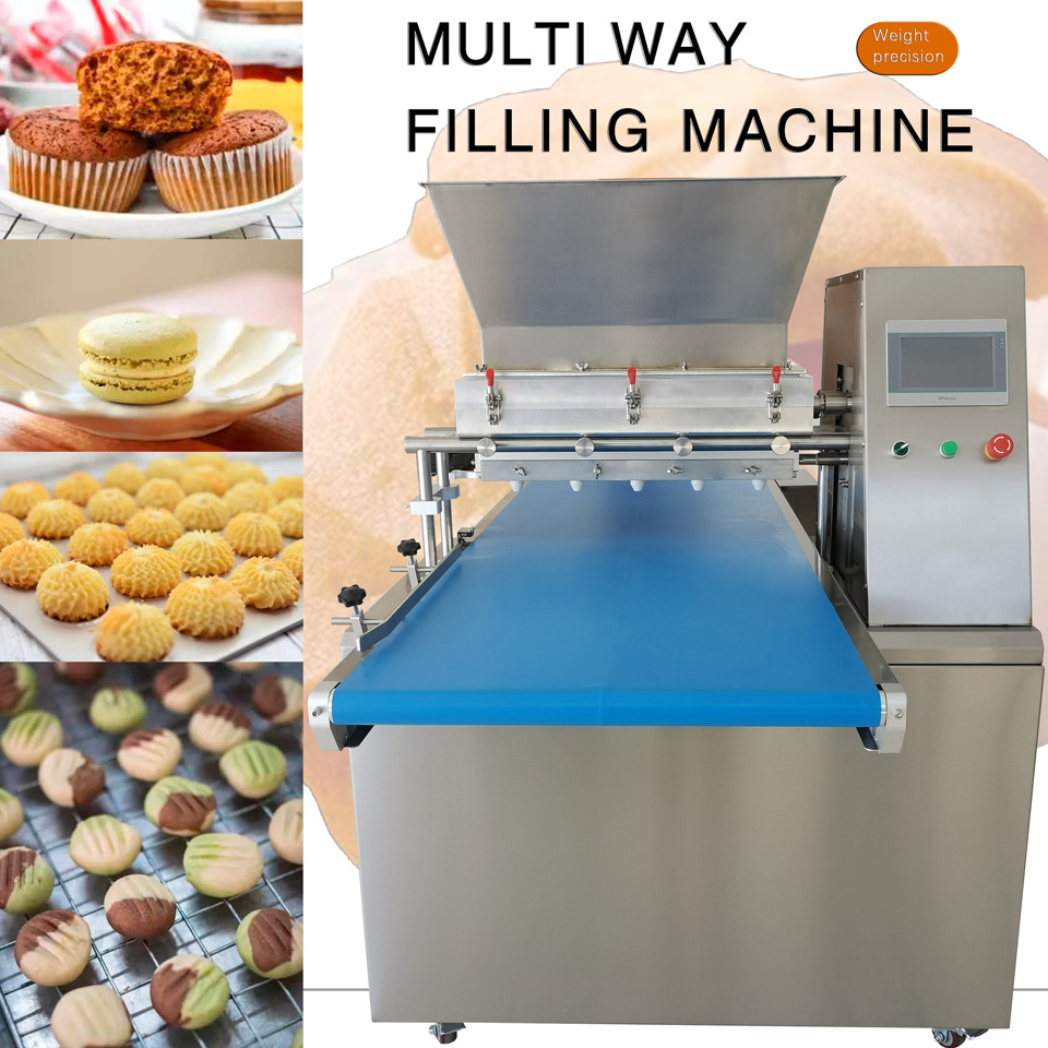 Price Small Automatic Fortune Cookies And Biscuits Making DeposiTor Cup Cake Maker Cream Filling Machine To Make Rice Cakes