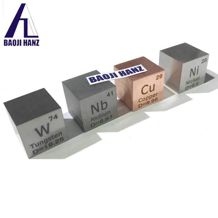 A set pure Tungsten Molybdenum Tantalum Niobium Titanium Aluminum metal cubes for collection