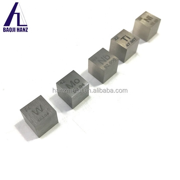 A set pure Tungsten Molybdenum Tantalum Niobium Titanium Aluminum metal cubes for collection