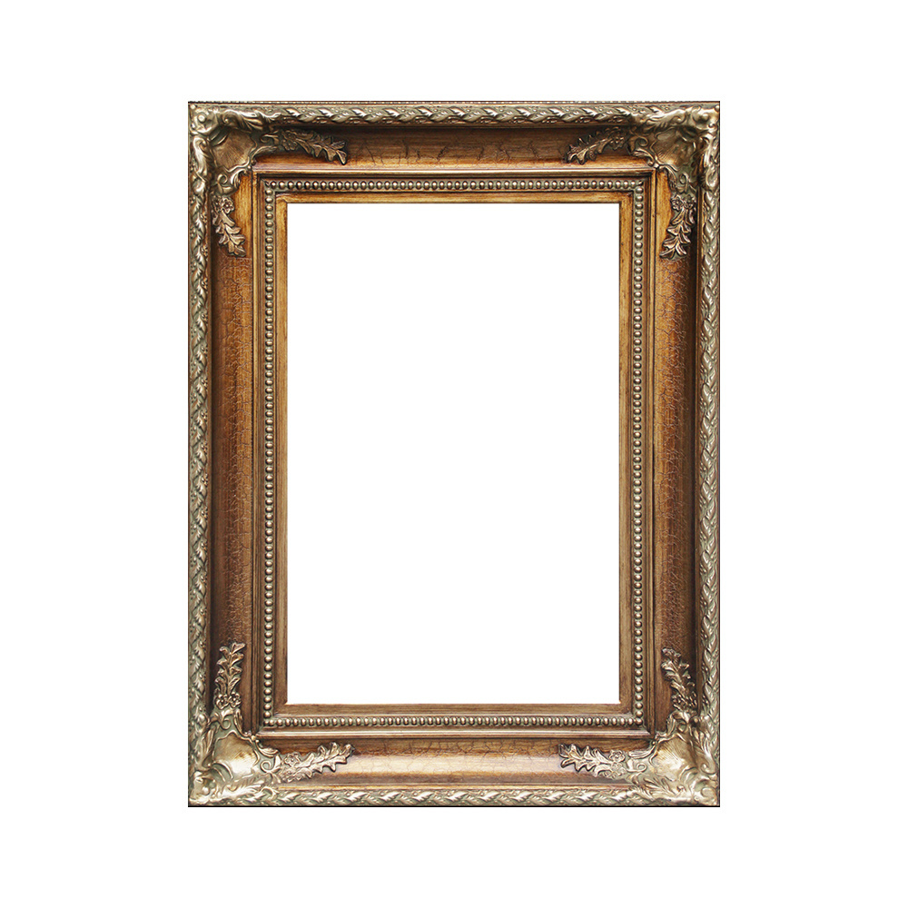 Luxury ornament crackle golden baroque wood carved antique frames for oil paintings