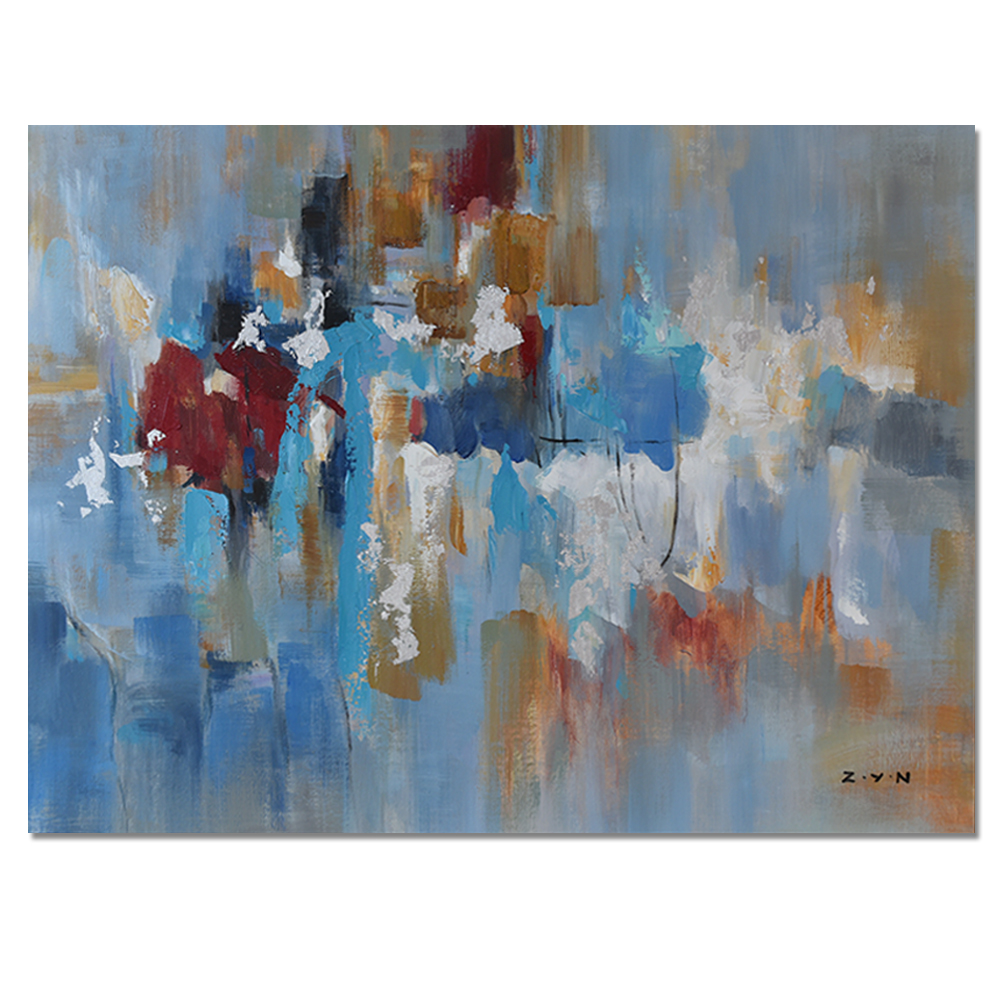 Acrylic Wall Art Home Decoration Blue Texture Large Hand Painted Oil Painting Canvas Abstract