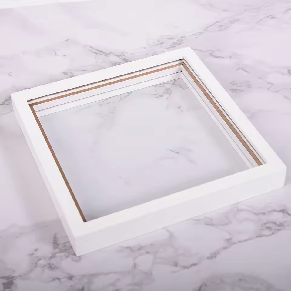 Manufacture Wholesale Customized 8x8 10x10 inch depth 3d Effect White Picture Frame Decoration Shadow Box