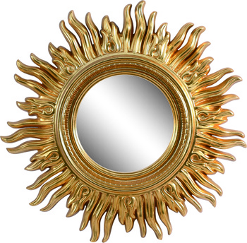 B&C ART Decorative Big Classic Baroque Gold Oval Mirror Frame Round Wall Mirror