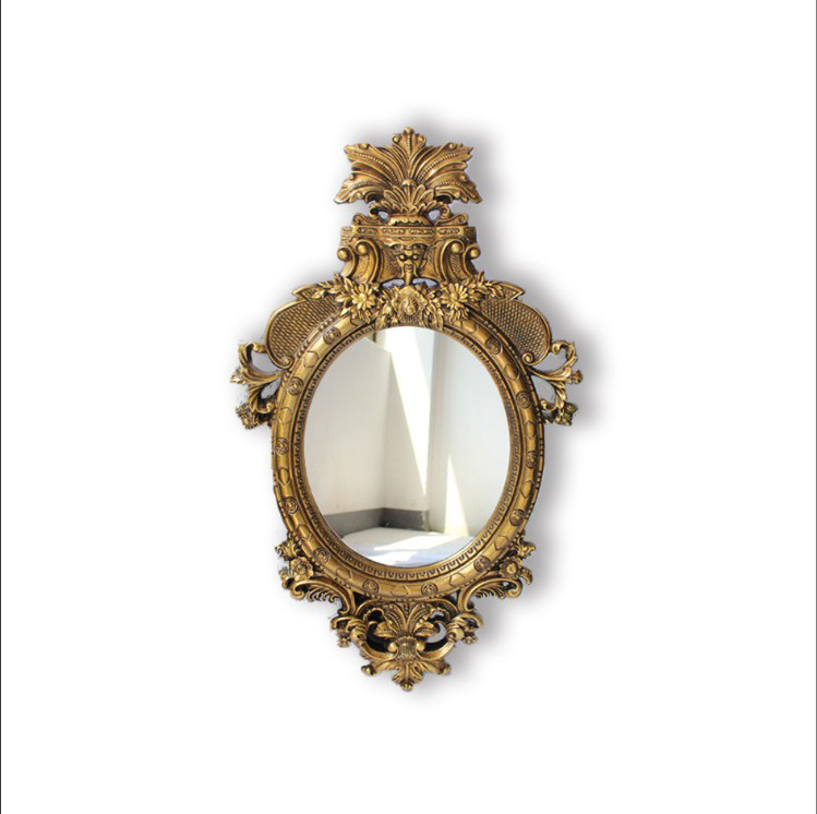 B&C ART Decorative Big Classic Baroque Gold Oval Mirror Frame Round Wall Mirror