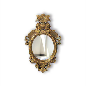 B&C ART Decorative Big Classic Baroque Gold Oval Mirror Frame Round Wall Mirror