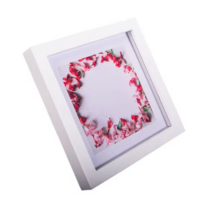 Manufacture Wholesale Customized 8x8 10x10 inch depth 3d Effect White Picture Frame Decoration Shadow Box