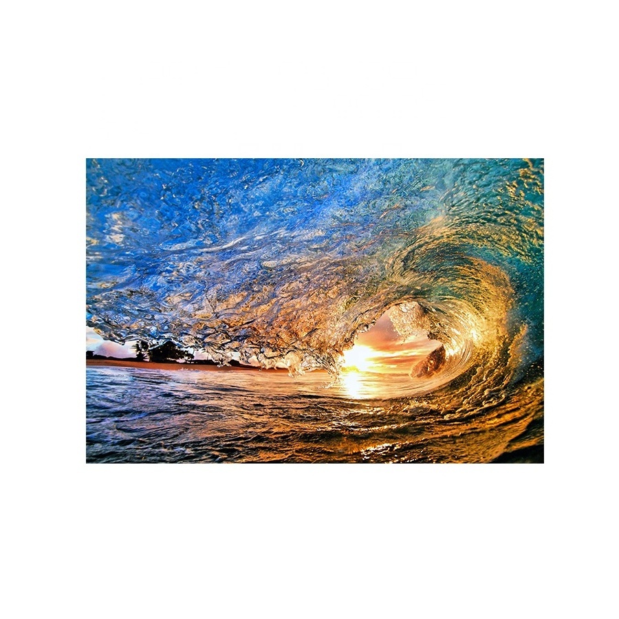 Custom Artwork Sea Wave HD UV  Picture Print Acrylic Painting Wall Art