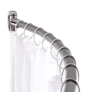 HB Adjustable Curved Shower Curtain Rod, Rustproof, Premium Stainless Steel 304, Telescoping Design Shower Rod