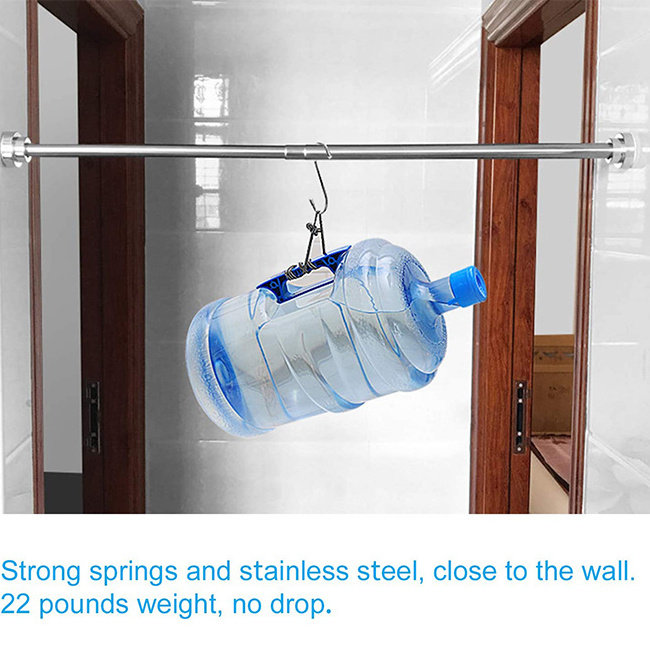 HB Shower Curtain Rod Tension ,Never Rust Non-Slip Spring  No Drilling Stainless Steel Curtain Rod, Use Bathroom