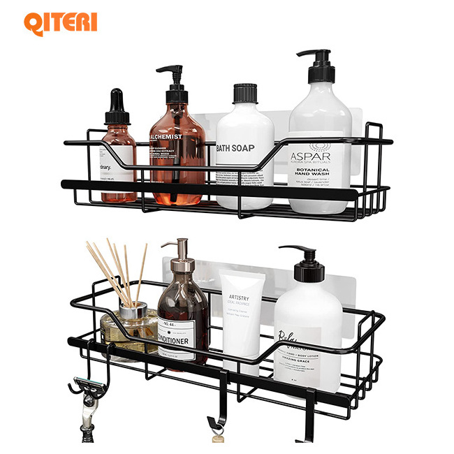 HB Matte Black Shower Caddy, Adhesive Shower Shelf for Inside Shower, No Drilling Rustproof Stainless Steel