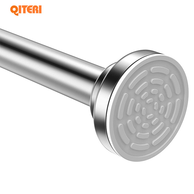 HB Shower Curtain Rod Tension ,Never Rust Non-Slip Spring  No Drilling Stainless Steel Curtain Rod, Use Bathroom