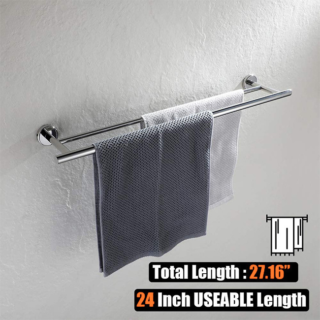 Hand Bathroom Towel Holder Bathroom Accessories Towel Bar Chrome and Stainless Steel Bath Towel Rack