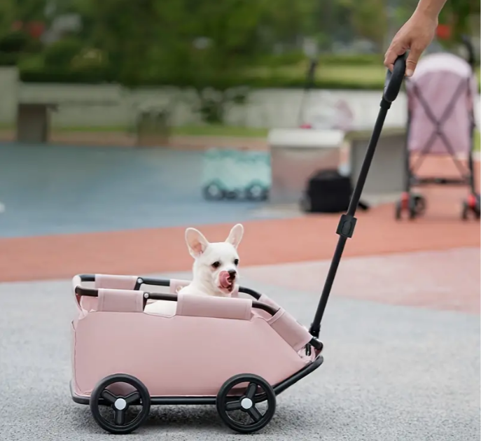 Hot Selling Pet Carriers Stroller  Four Wheeled  Pet Stroller Foldable Cat And Dog Travel Stroller