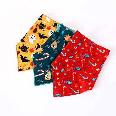 Pet christmas halloween pattern dog cat bandana