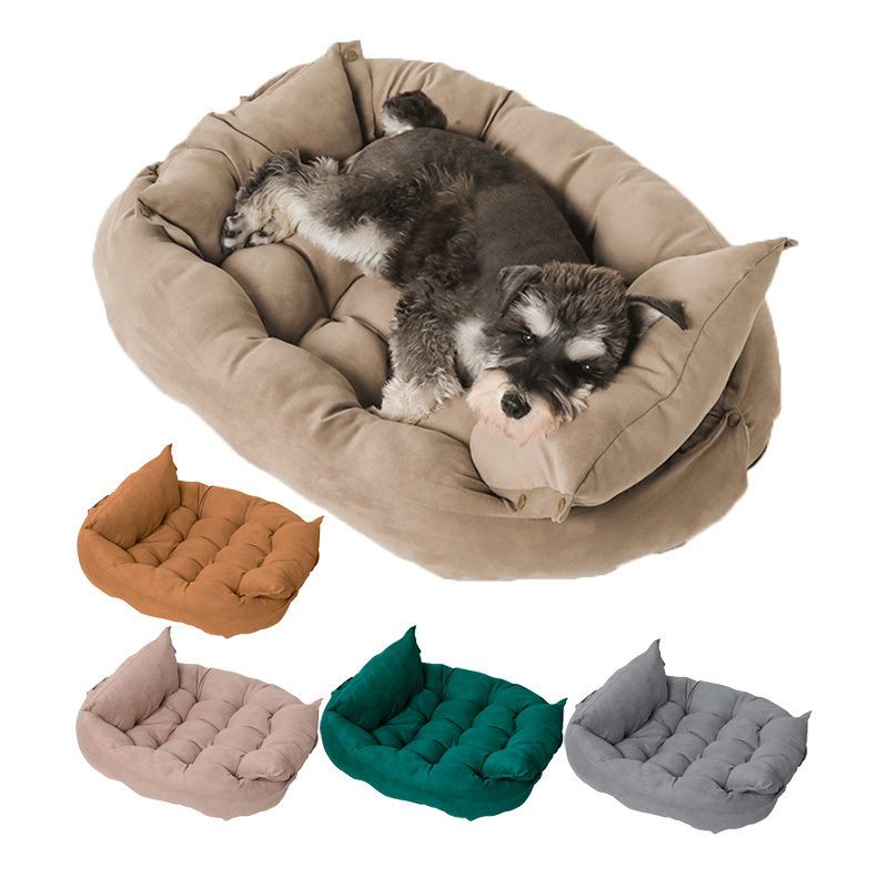 Cave Bed Basket Dog Custom Pet Round Fluffy Wrought Iron Cushion Car Seats Big Orthopedic Calming With Removable Cover