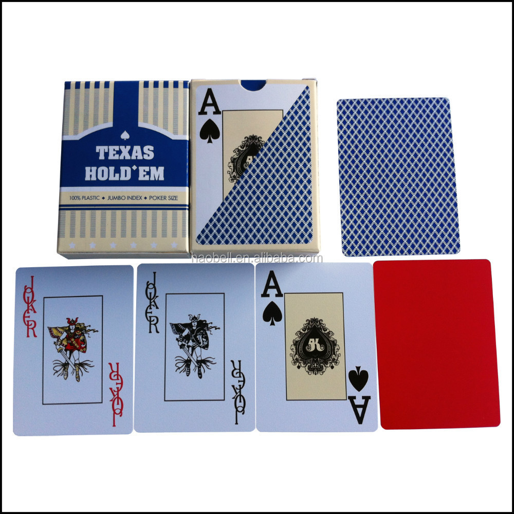 Jumbo index 100% plastic playing cards TEXAS HOLD'EM PVC poker game cards