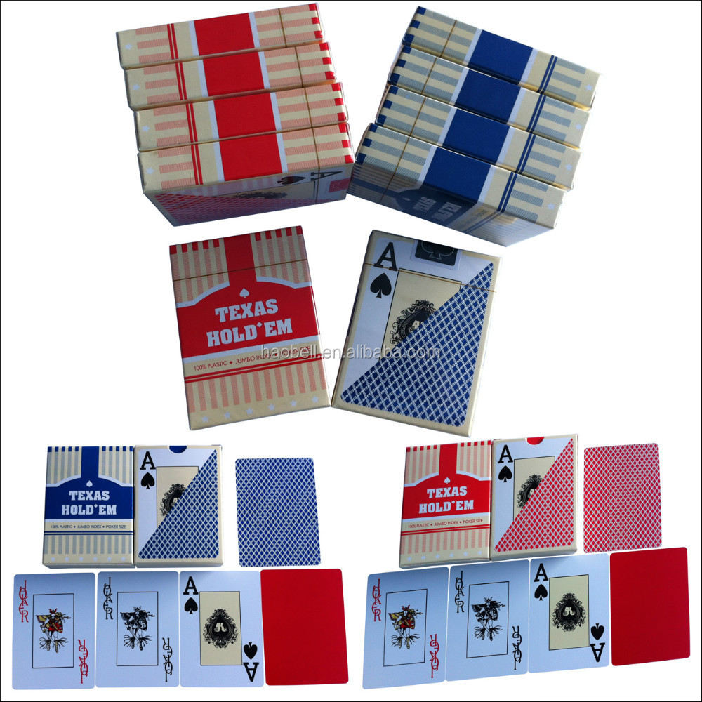 Jumbo index 100% plastic playing cards TEXAS HOLD'EM PVC poker game cards