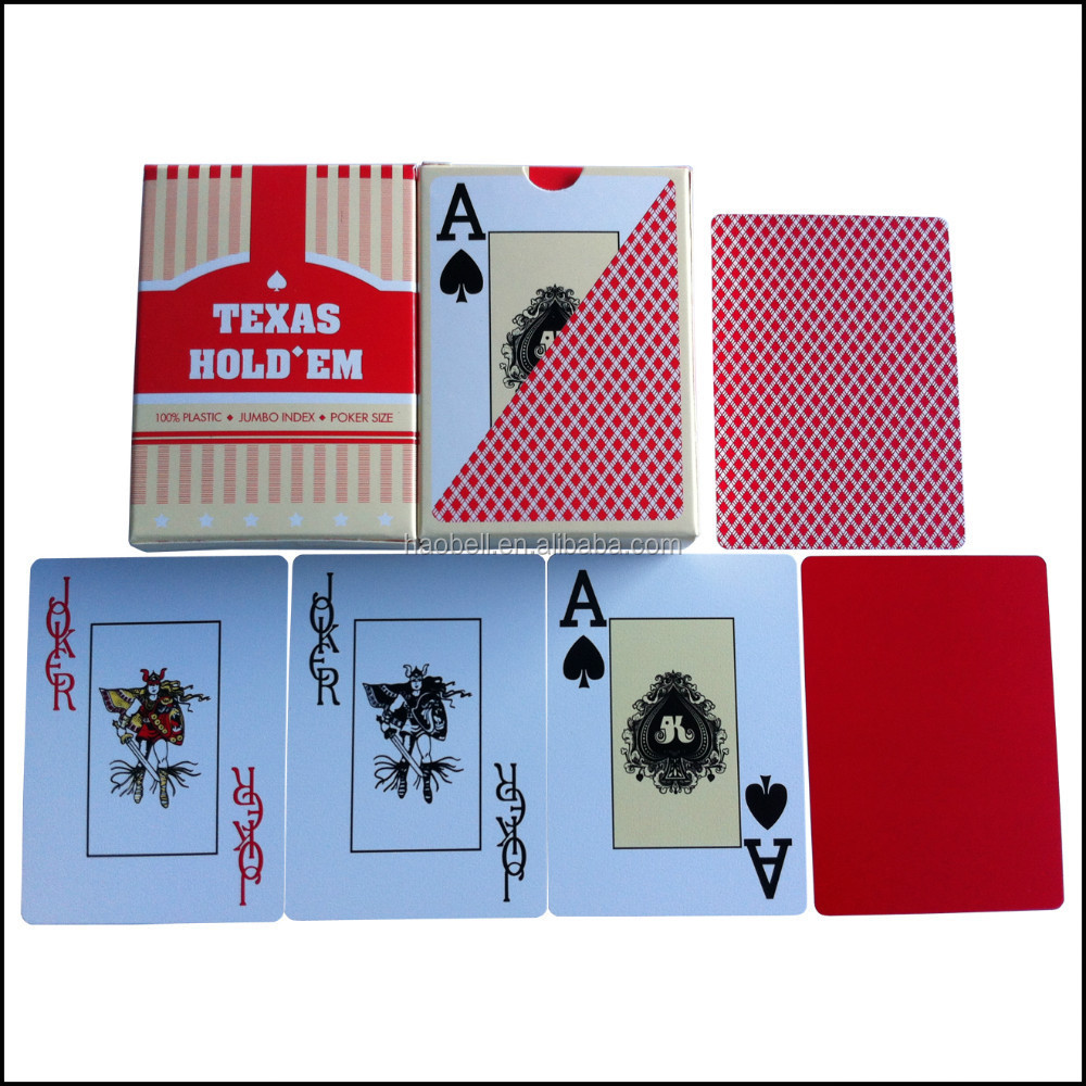 Jumbo index 100% plastic playing cards TEXAS HOLD'EM PVC poker game cards