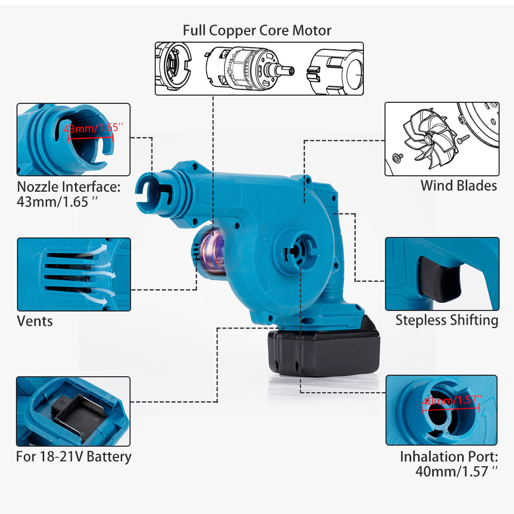 Power Tools 20V 21V Lithium Brushless Garden Machines Cordless Battery Leaf Blower easy to use