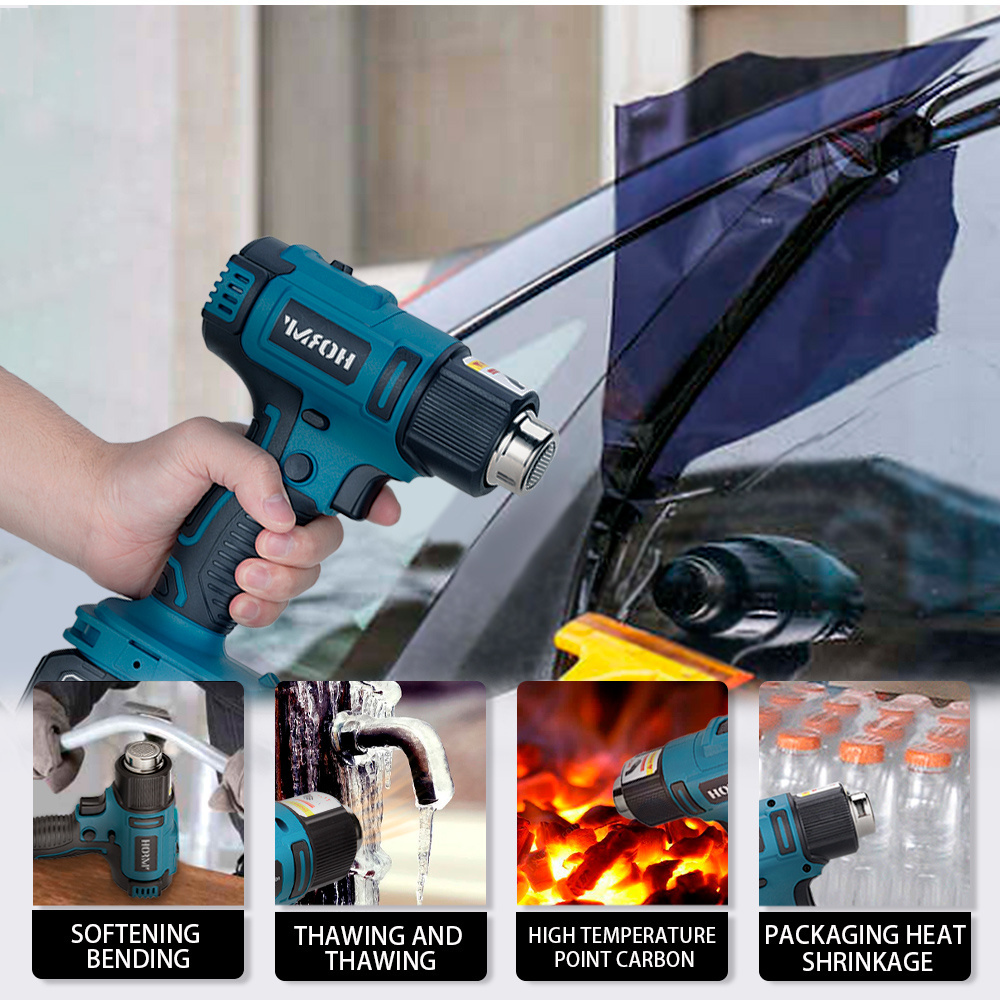 Electric power tools portable heat gun cordless rechargeable with two temperature